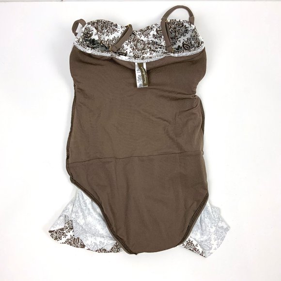 New Tommy Bahama One-Piece Swimsuit White/ Taupe Size 6 - Picture 12 of 16